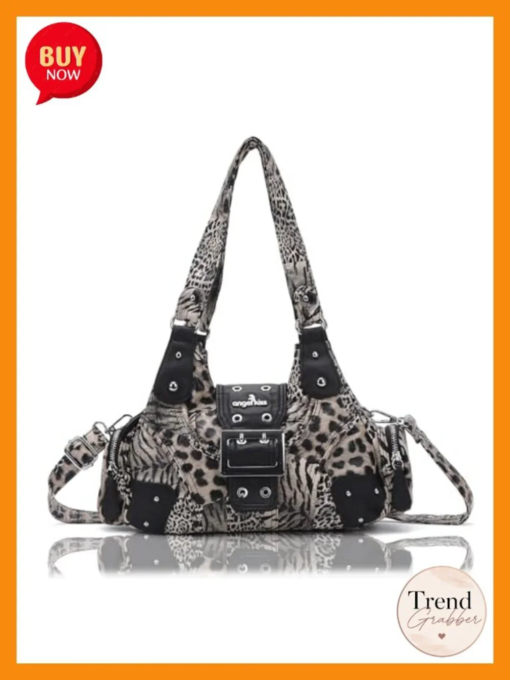 Vegan Leather Hobo Shoulder Bag with Multi-Pockets, Adjustable Strap
